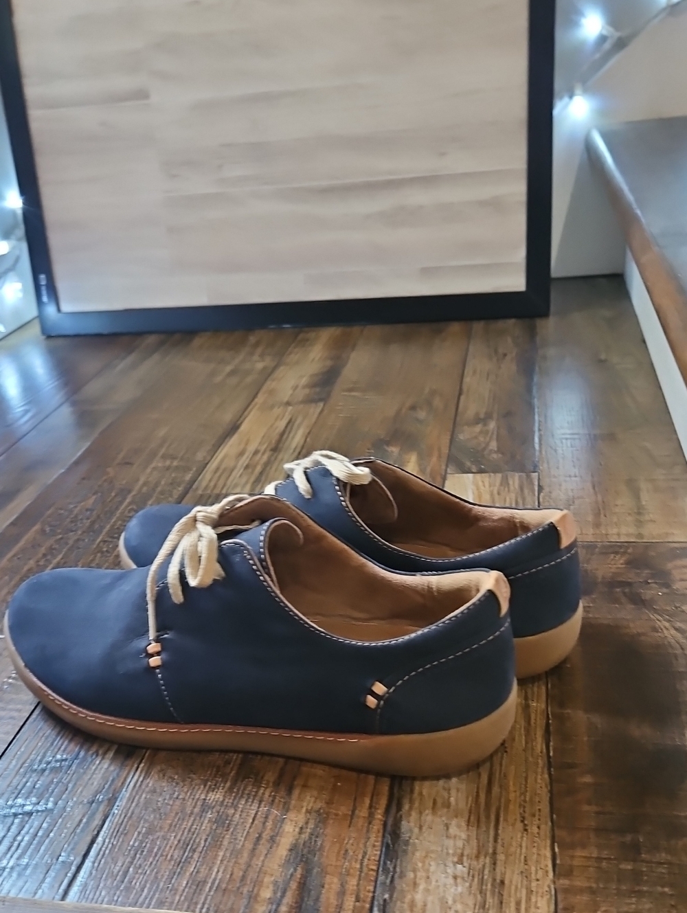 Clarks Unstructured Women's Casual Navy Blue Lace-Up Suede Comfortable LoafShoes - Picture 7 of 8